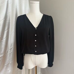 Michael Kors Black V-Neck Blouse